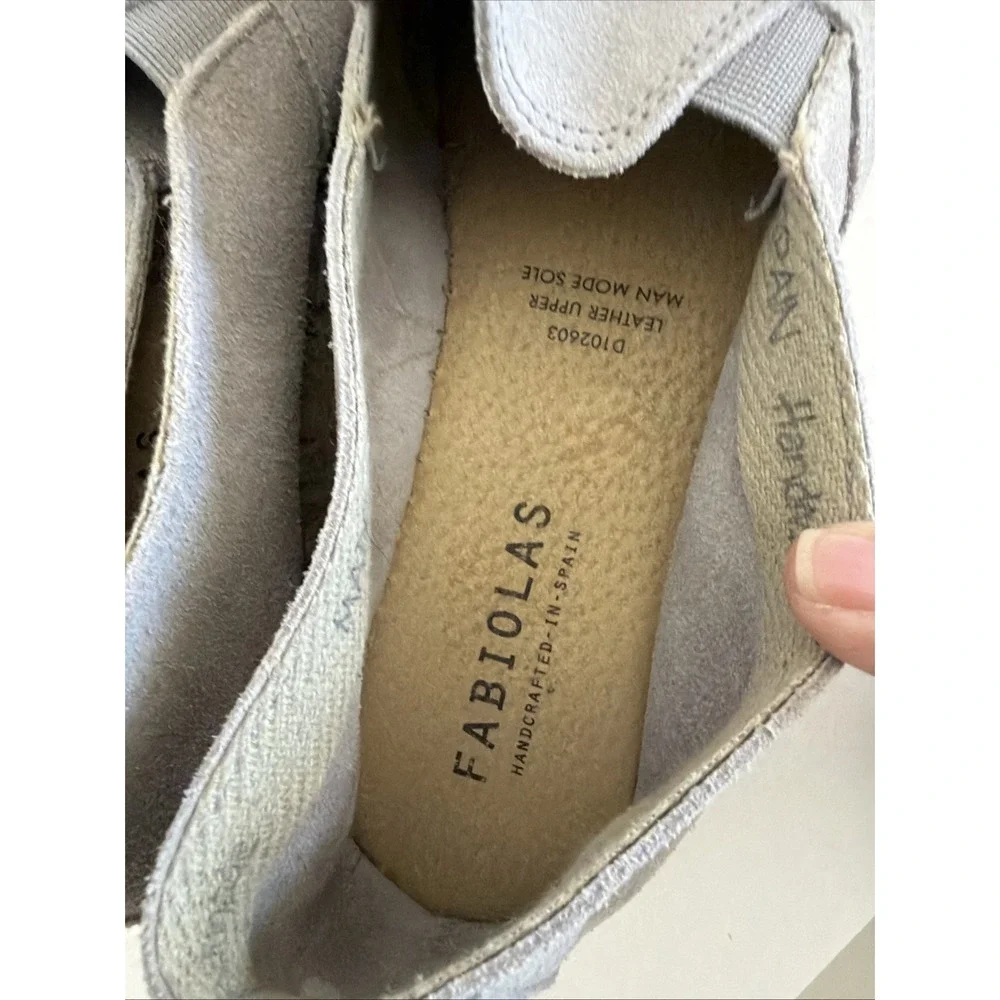 Fabiolas Espadrilles Gray Suede Leather‎ Women's Size 39 US 8.5 Made In Spain